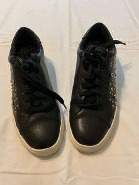 Chicos Women's Black Studded Lace-Up Sneakers